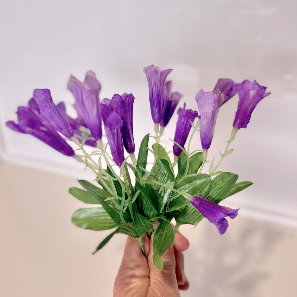 Purple Canterbury Bells Campanula Flower Picks Floral Decor Arrangement Wreath